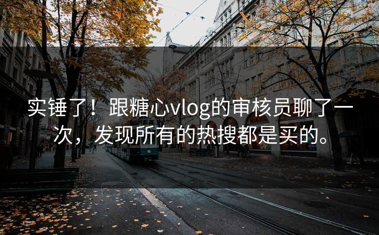 实锤了！跟糖心vlog的审核员聊了一次，发现所有的热搜都是买的。